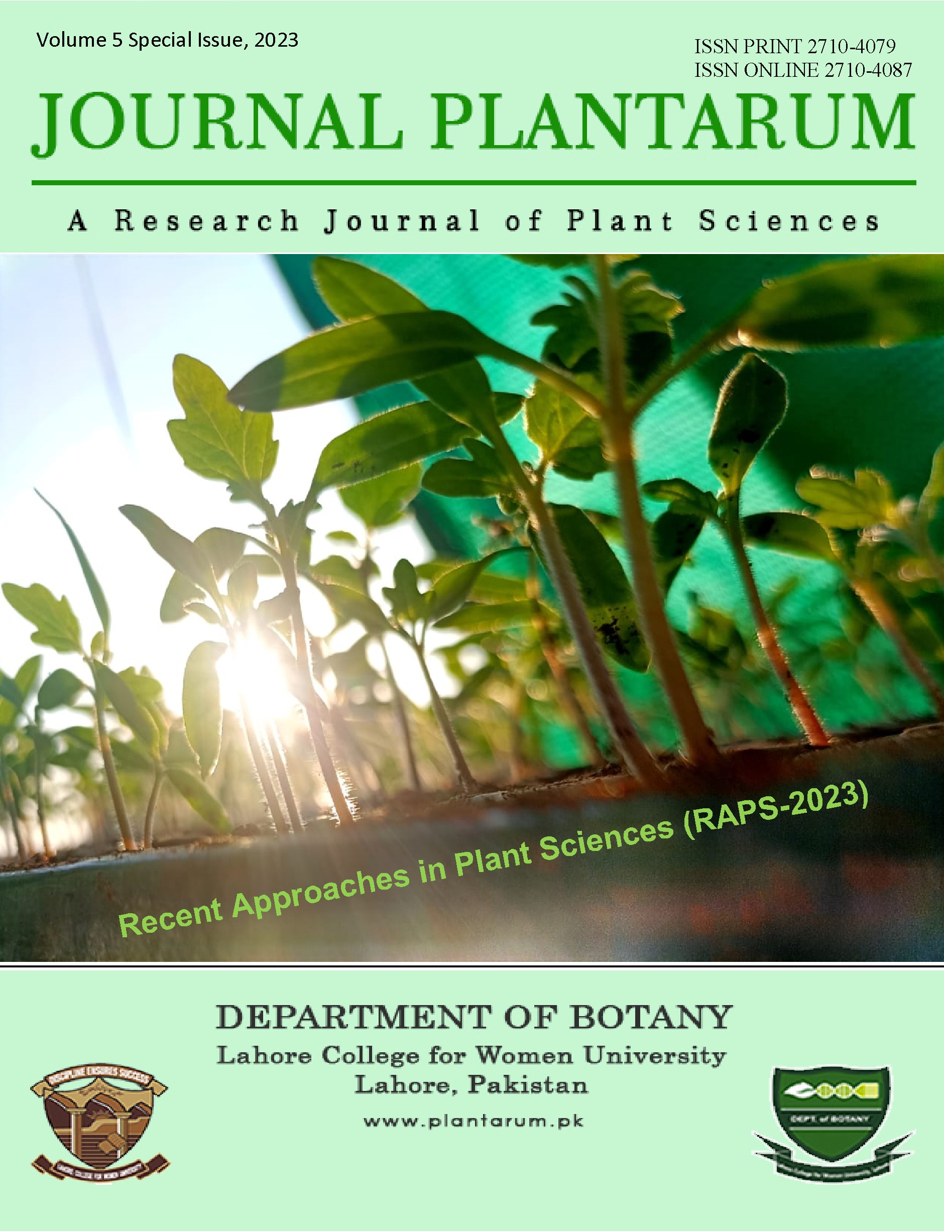 					View Vol. 5 No. SI (2023): Recent Approaches in Plant Sciences 
				